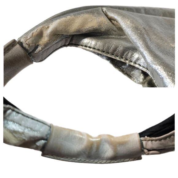 MM6 Maison Margiela Silver Foil Vegan Leather Triangle Top Handle Hobo Bag GUC - Picture 7 of 13